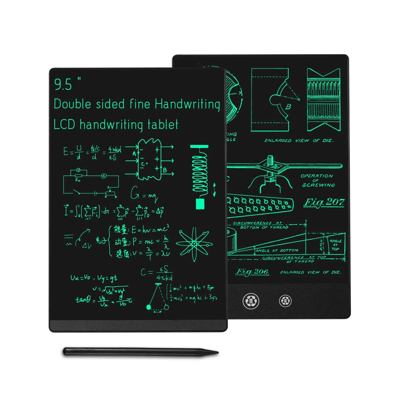 9.5 pollici a schermo intero Superfine scrittura a mano LCD tavoletta da disegno tavoletta elettronica Superfine notepad giocattoli educativi per bambini