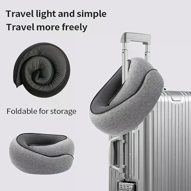 Travel Neck Pillow Memory Foam Neck Pillow For Comfort On Airplane Compact Ergonomic Design For Travel, Car Trip,Home Use Ideal