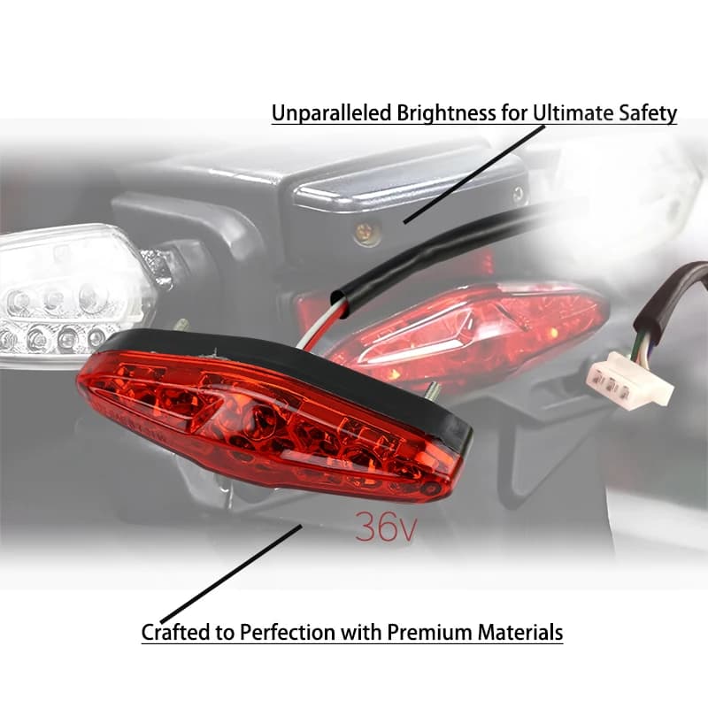 Parti del motociclo Strumenti H2 36V LED Fanale posteriore Lampada universale per ATV Dirt Bike Luci di segnalazione freno Accessori motocross