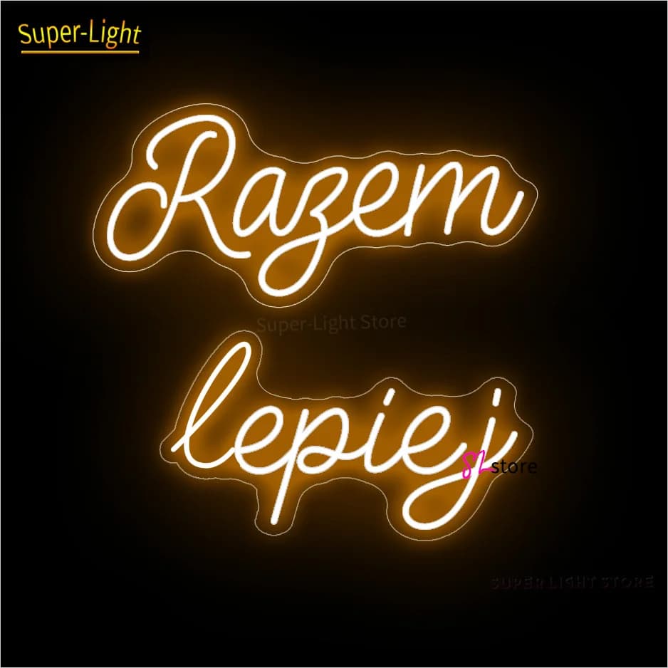 Personalizzato Better Together Insegna al neon per la decorazione della festa di compleanno di nozze Insegna luminosa LED Flex Neon Razem Lepiej Insegna illuminata