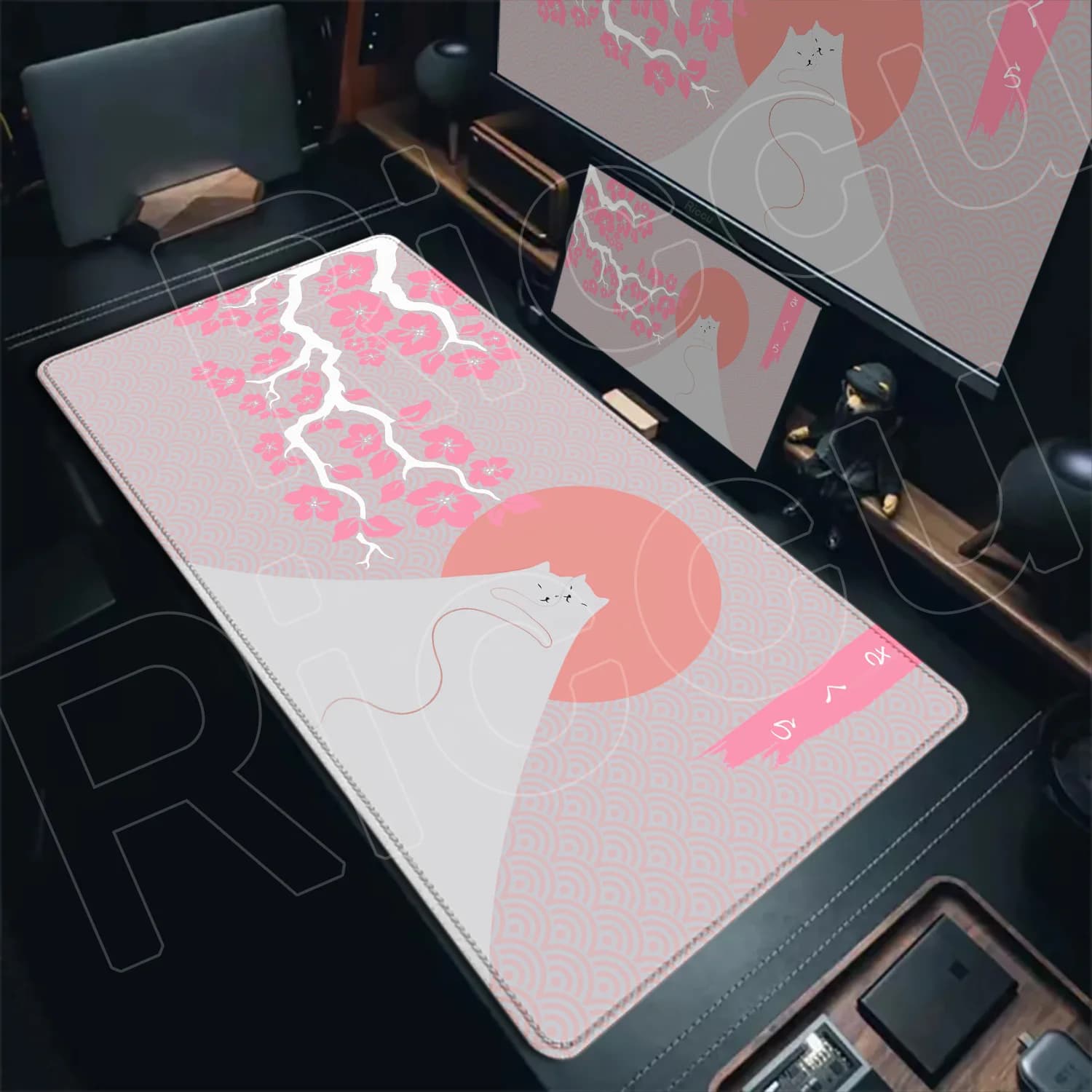 Grande rosa Sakura Mouse Zerbino Cherry Blossom Mouse Pad Gaming Home Nuovo HD Mousepad XXL Tastiera Pad Ufficio Tappeto antiscivolo Tappetino da scrivania