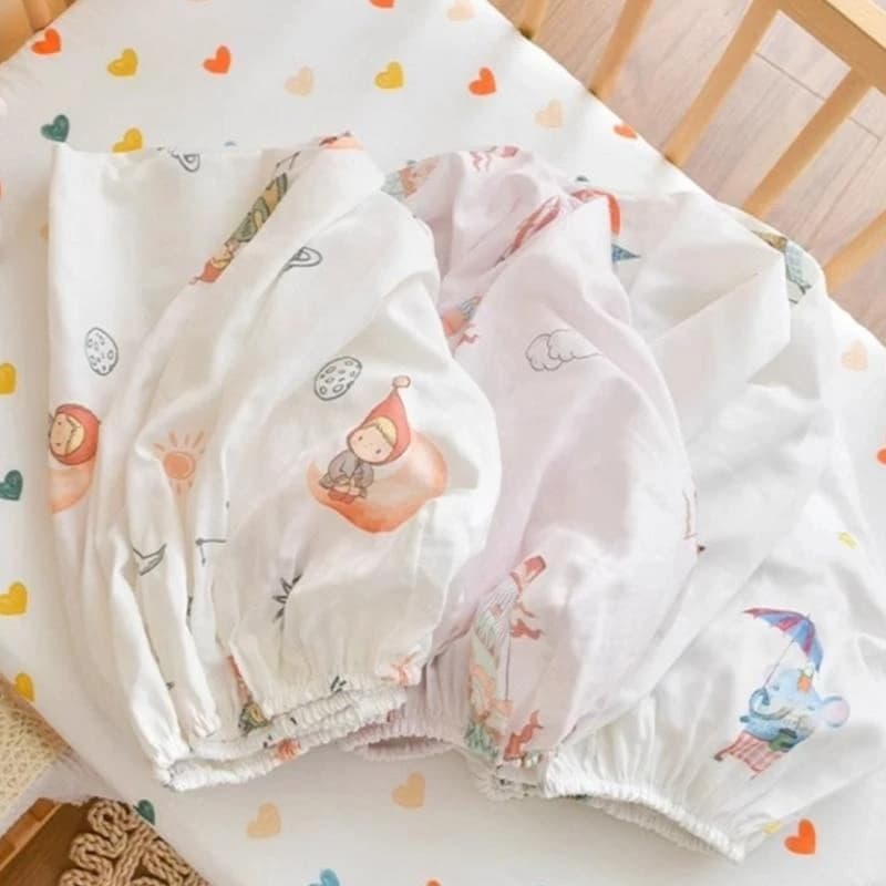 J15U Lenzuolo per culla per neonati, lenzuolo con angoli morbido e confortevole, custodia protettiva per letto in cotone