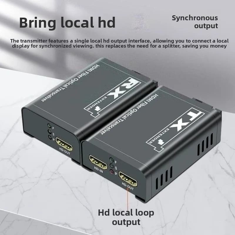 Kit di Trasmissione Video su Fibra Ottica HD 1080P, Extender 3Km su Cavo Singolo SC, Ricetrasmettitore HD per Fibra Ottica
