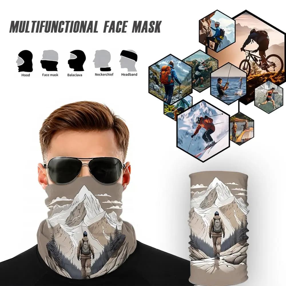 Maschera per il viso per sport all'aria aperta da uomo Alpinismo Ciclismo Fazzoletto da collo Copricapo multifunzionale adatto per avventurieri/salvatura