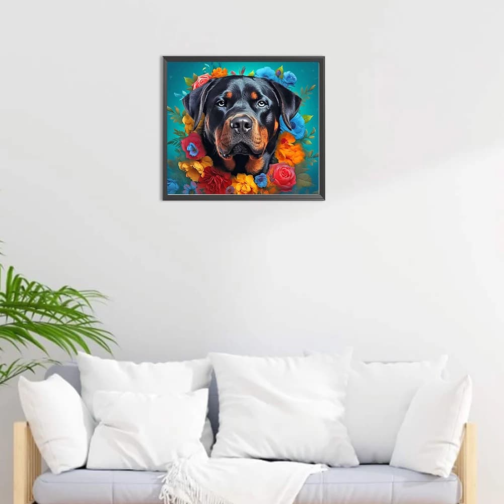 Kit Pittura Diamante 5D Fai da Te con Diamanti Rotondi Completi, Decorazione Murale per Casa e Stanza 40x35cm