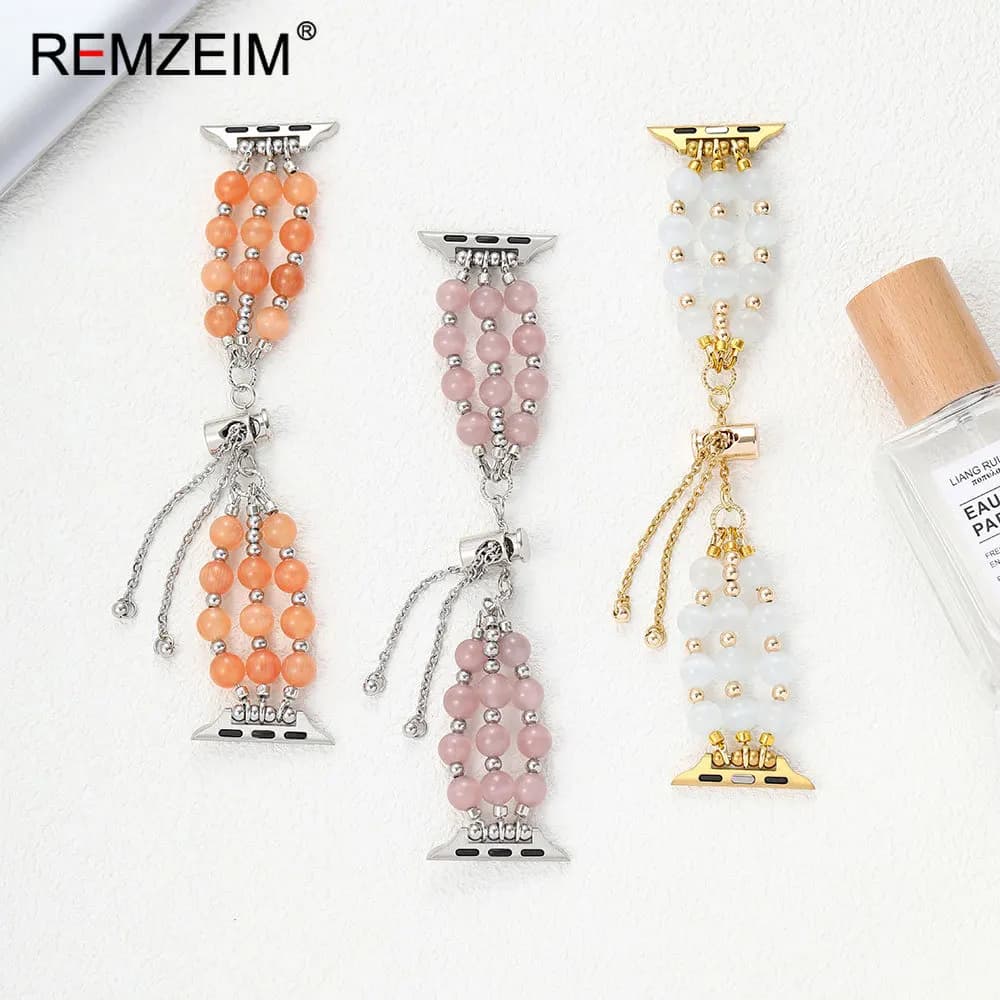 Cinturino con perline per Apple Watch 1-11 Ultra SE, elegante bracciale gioiello alla moda per iWatch 38-49mm