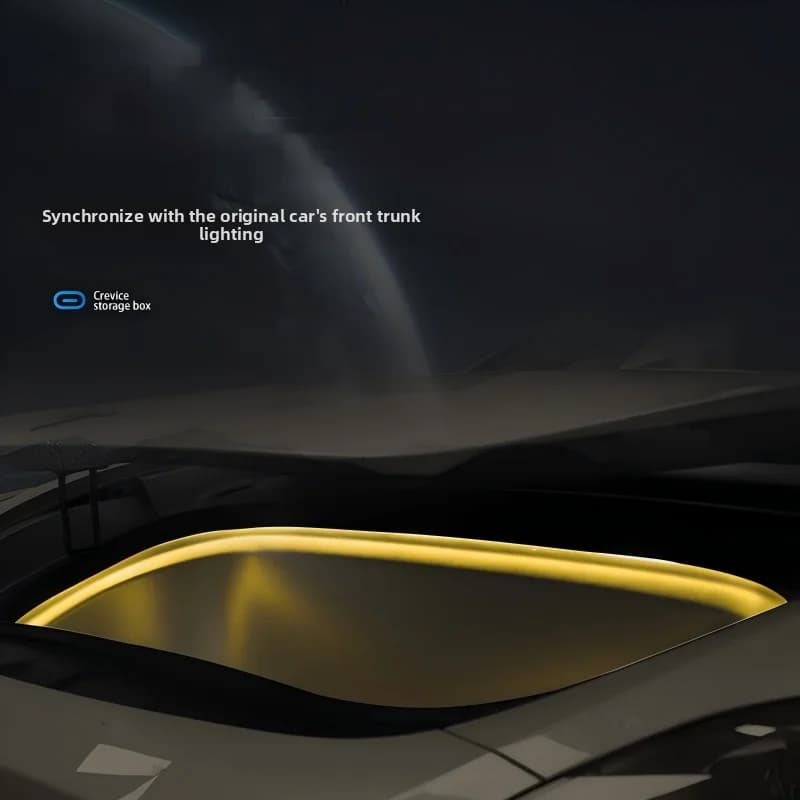 For Tesla Model Y Magnetic suction Front Trunk LED Ambient Surround Light Flexible Silicone Strip Car Accessories Interior 21-25