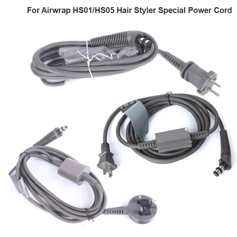 For Airwrap Hair Styler HS01 HS05 Iron Hair Clips Special Power Cable UK and European Standard Replacement Upgrade Accessories