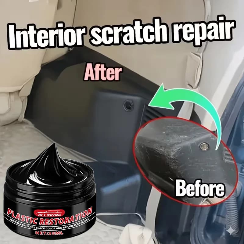 Crema Restauratrice per Interni Auto 35ml, Lucidante Anti-invecchiamento per Plastica, Pelle e Vinile, Antipolvere e Abrasivo