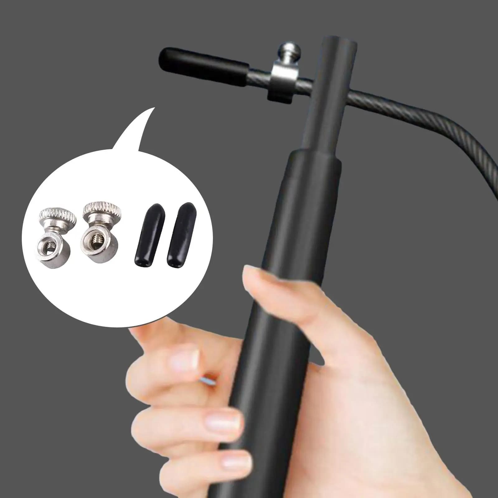 Set of end caps for jump rope screws, spare fixing elements for jump rope with weight