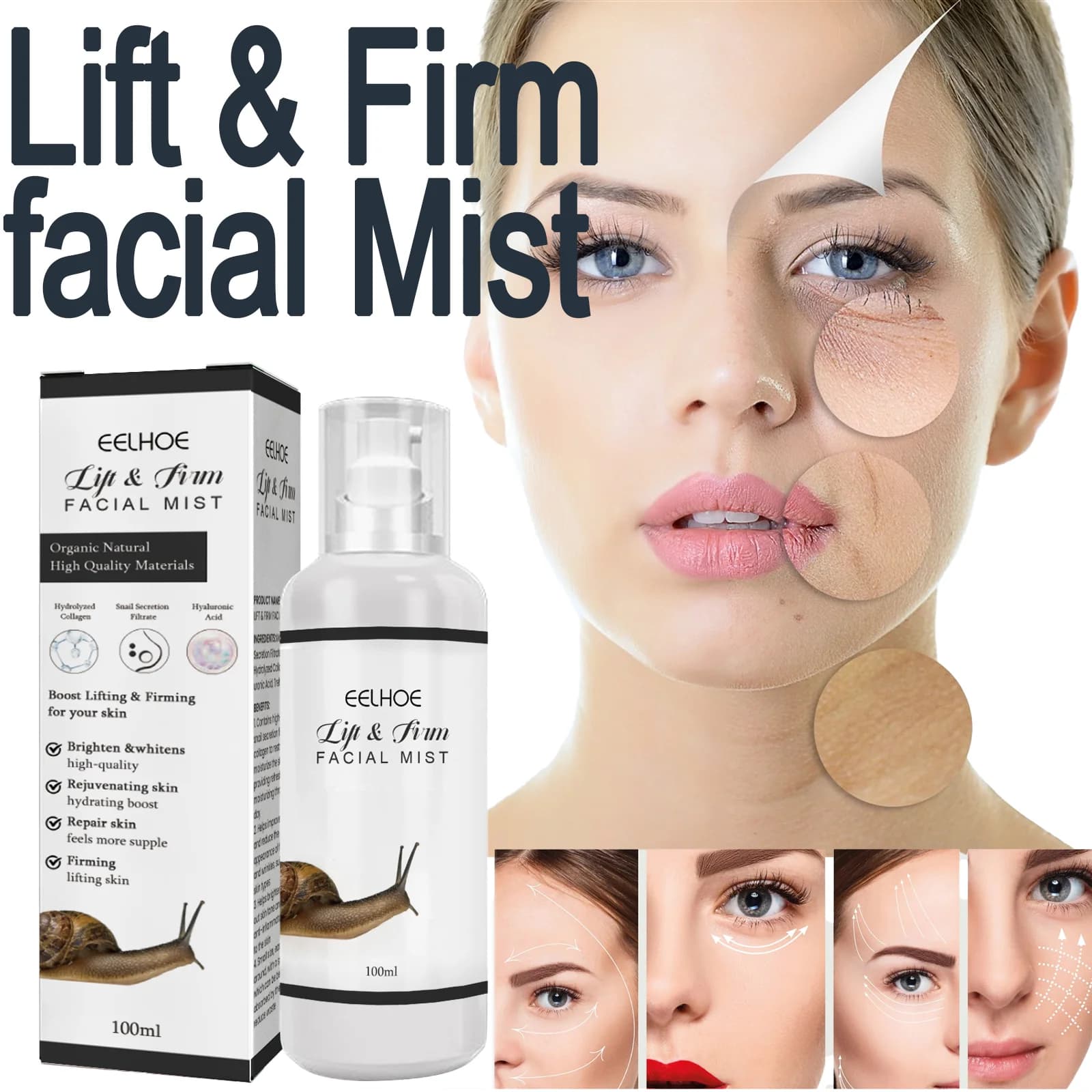EELHOE Lift & Firm Eyebrow Help to light and also out of skin Snail Securation Filtrate Restore Hydrating Skin 100 ml