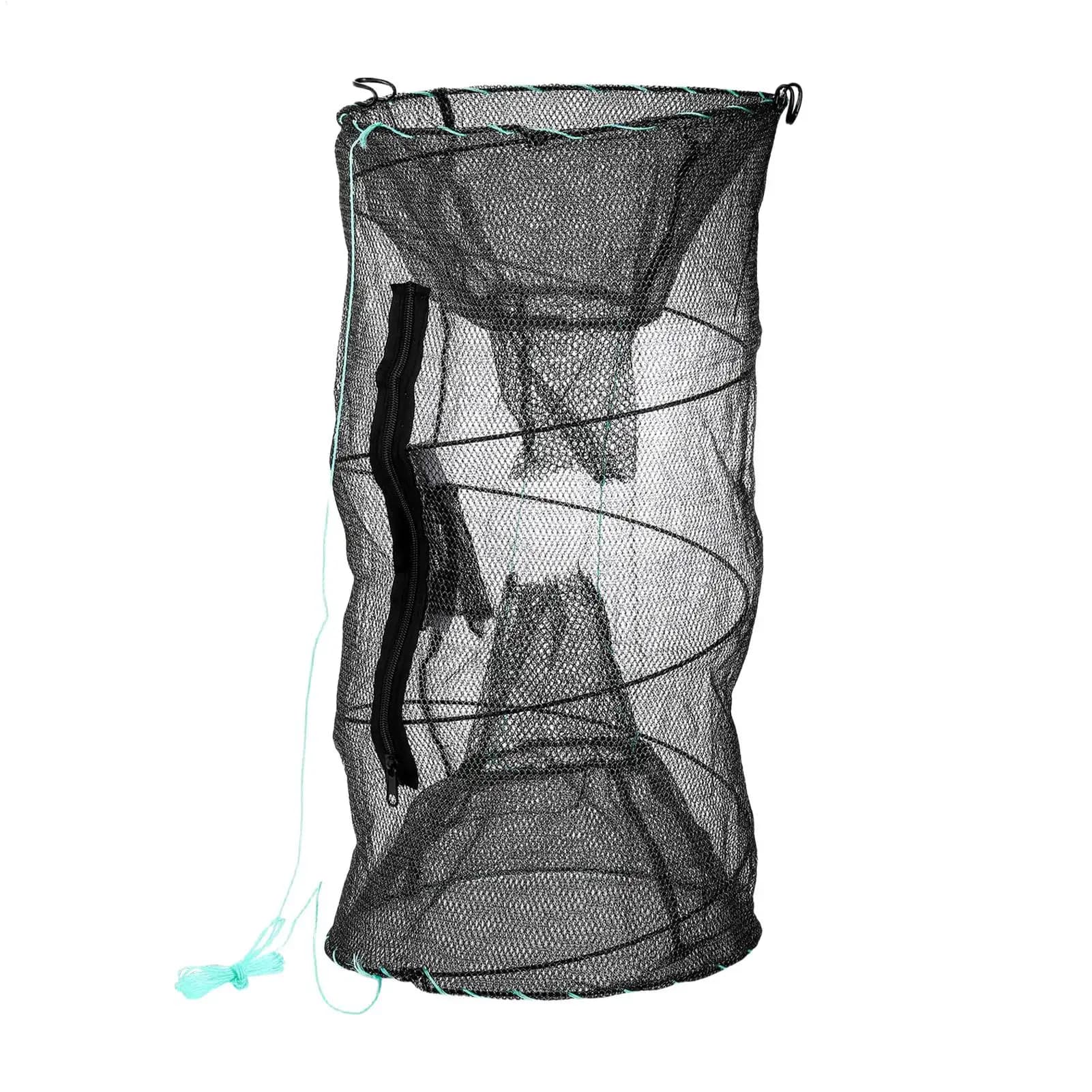 Fishing Trap Angling Catching Mesh Net Folding Fishing Mesh Trap For Bass Trout Crappie Catfish Carp Kayak Shore Lake Beach Pond