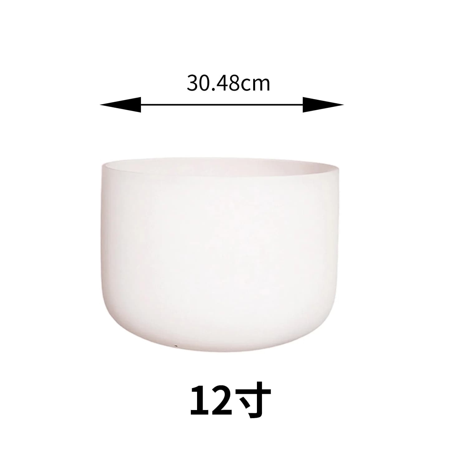 12 inch Large Crystal Singing Bowl 432hz/440hz Frosted Quartz Chakra Sound Balls for Meditation Yoga Sound Healing