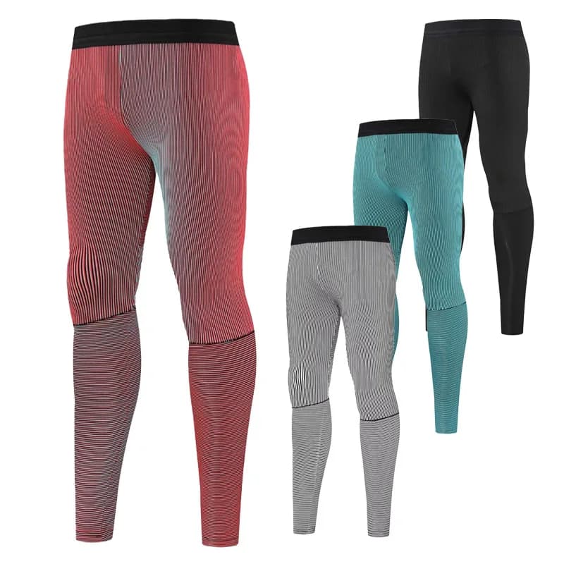 Collant da corsa a compressione ad asciugatura rapida 2 in 1 da uomo con fodera incorporata e tasca in vita per allenamento in palestra per maratona autunno inverno