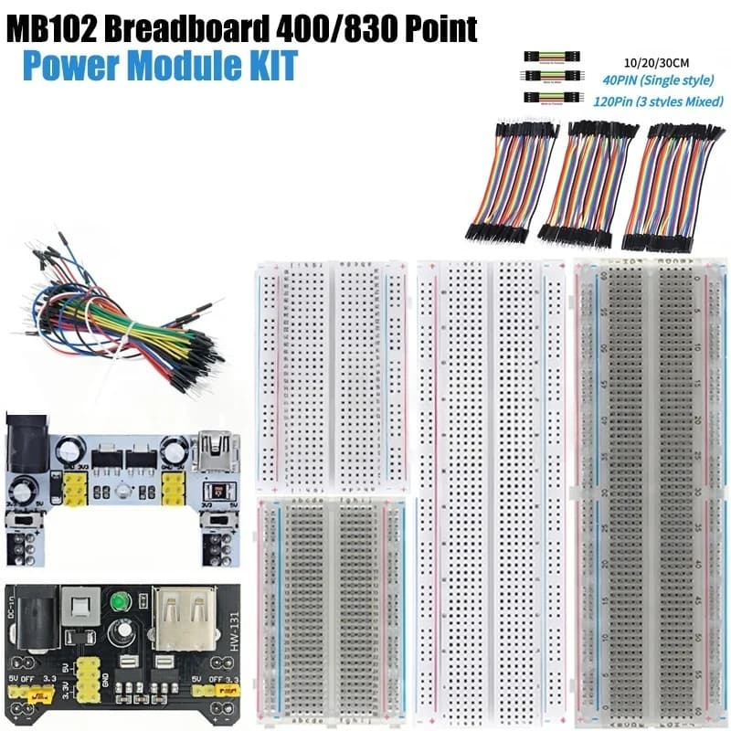 MB-102 MB102 Breadboard 400 830 Punti 65 Ponticelli Senza Saldatura PCB Bread Board Test Sviluppare FAI DA TE per Arduino Modulo di Alimentazione XCW