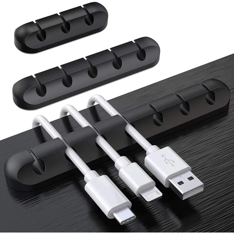 1-3pcs Cable Fixing Clips Cable Management Cable Organiser Clips Silicone Self-Adhesive Suitable for Desktop USB Charging Cables