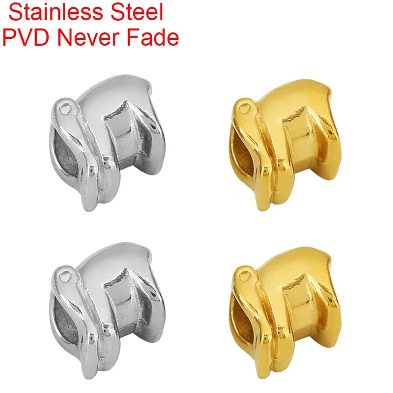 5pcs Stainless Steel Large Hole Spacer Beads 8mm PVD Never Fade Necklace Elephant Beads For Diy Bracelet Findings Jewelry Making