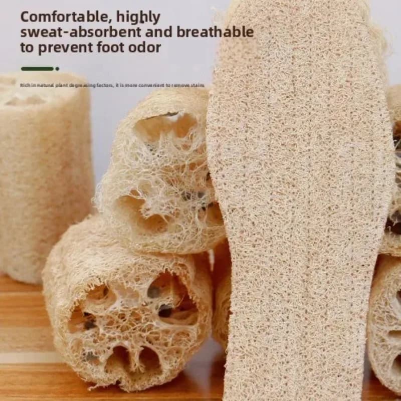 Soletta in luffa assorbente del sudore: deodorante, traspirante, unisex, per tutte le stagioni, comoda per scarpe sportive e militari