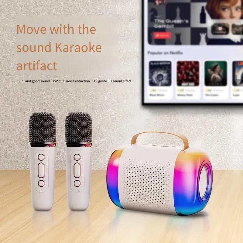 2025 Altoparlante Bluetooth per karaoke wireless, karaoke per bambini, microfono ktv domestico, macchina all-in-one, microfono e sistema audio