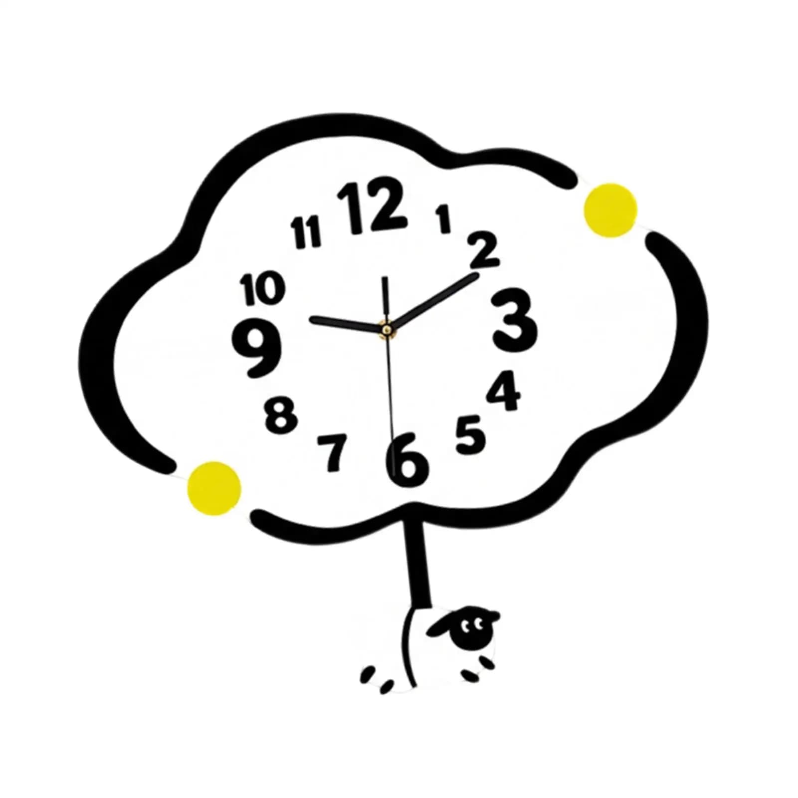 Orologio da Parete con Pendolo, Regalo, Nero, Silenzioso, Decorazione da Parete, da Appendere