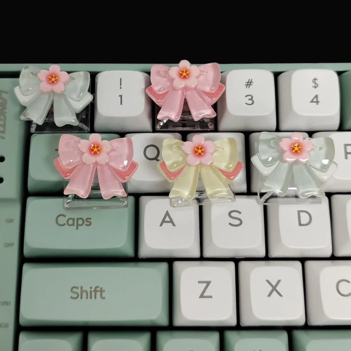 Bowknot Sakura ESC Covers for Cherry Profile MX Switch Mechanical Keyboards Office Friend Gift Accessories