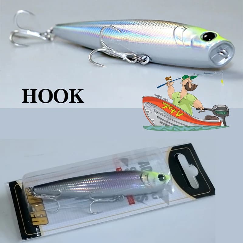 12/19,5 g lancio rimorchio esca per spigola biomimetica, acqua di mare acqua dolce galleggiante asta di sollevamento esca da pesca dura, accessori per la pesca
