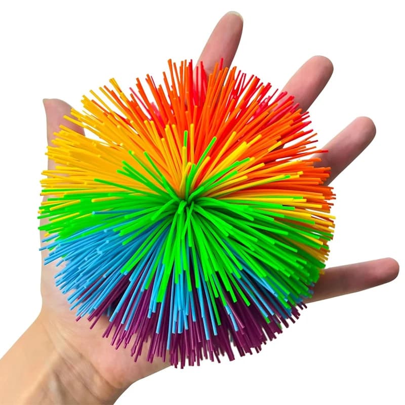 Palline arcobaleno con fili, palline da giocoleria, palline antistress, giocattoli sensoriali per bambini e adulti, sport, gioco all'aperto, bomboniere per feste