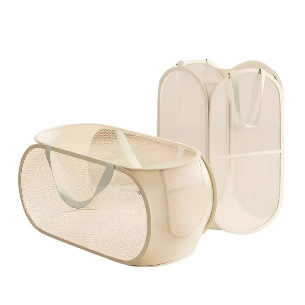 New Sub Block Design Doll Storage Basket with Handle Large-capacity Organizer Side Pocket Laundry Basket Laundry Supplies