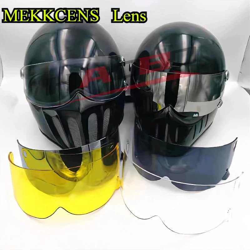 Lente per casco MEKKCENS Casco da moto Visiera gialla Scudo per parabrezza Accessori per moto Occhiali Casco