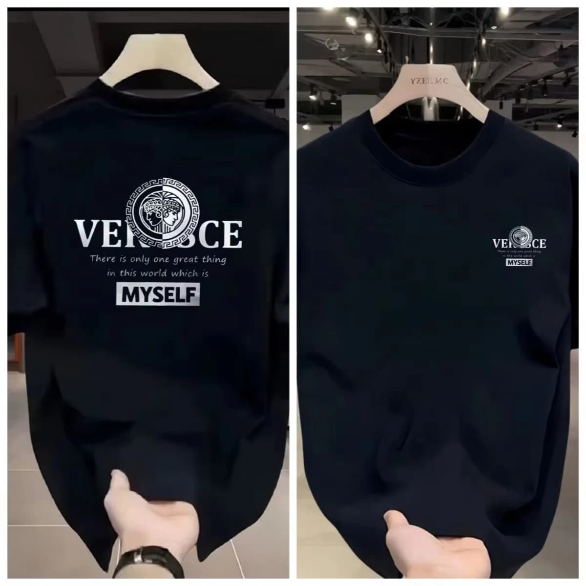 T-shirt in Cotone con Motivi per Uomo - Tessuto di Cotone Stampato di Lusso - Adatto sia per Uomini che per Donne Come Maglietta Sportiva