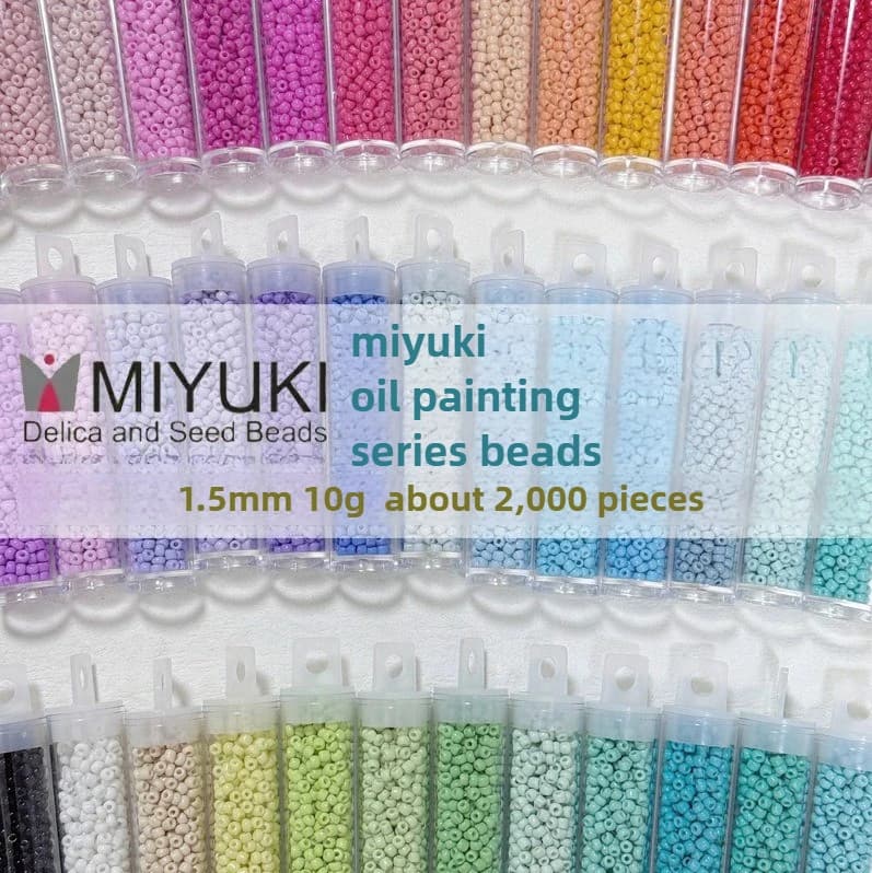 MIYUKI RR15 Perline di vetro per pittura a olio da 1,5 mm per ricamo francese Gioielli fai da te Bracciale Collana artigianale