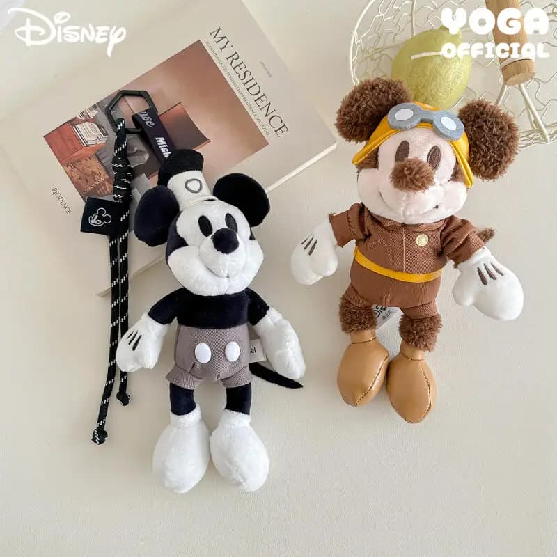 Disney Mickey Mouse Toys Kawai Keychain Creative Backpack for cartoons Couple doll pendant Friends Birthday Gift peripheral