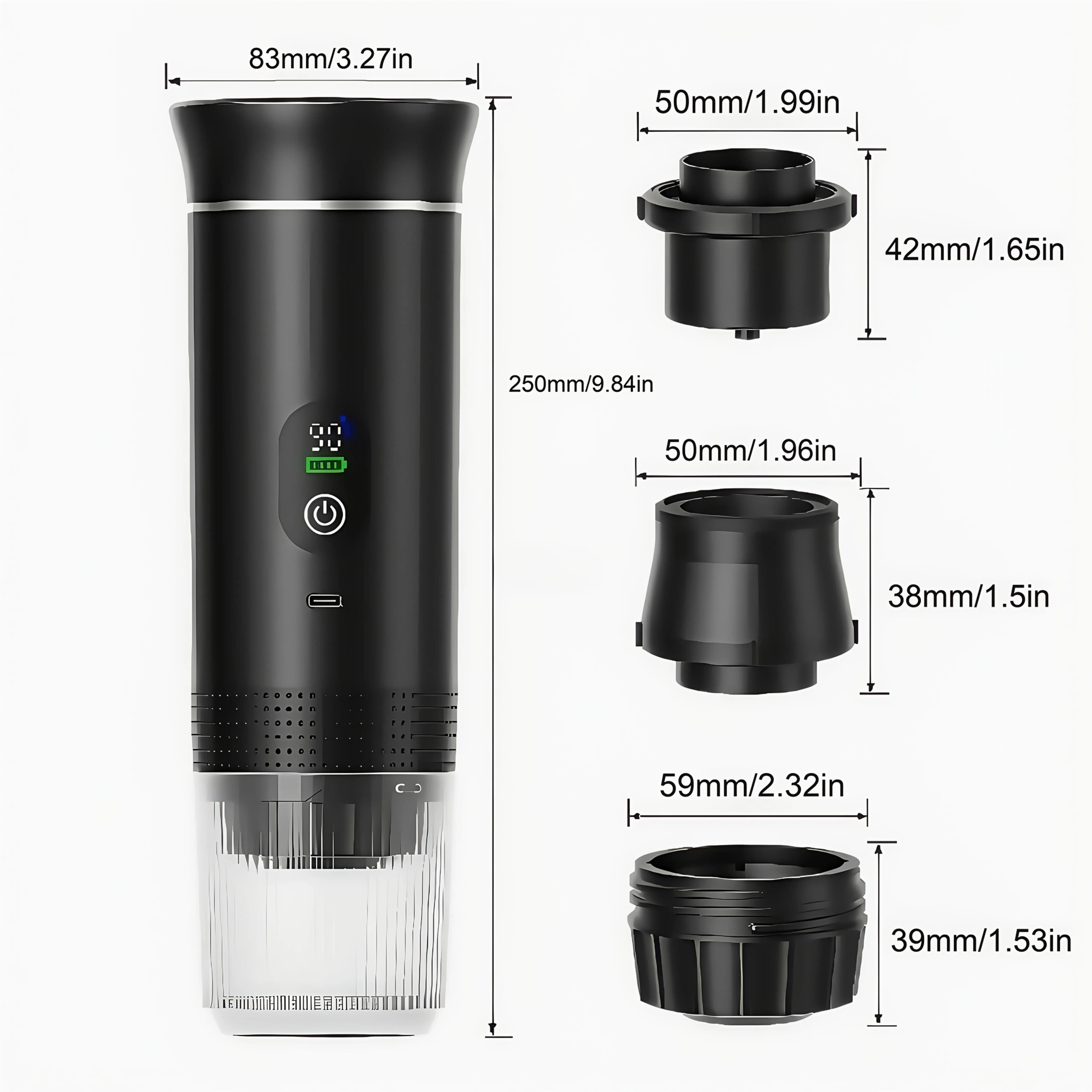 Upgraded Portable Capsule Coffee Maker with Digital Display • One-Touch Brew • USB Rechargeable • Transparent Modern Design • Compact 3-in-1 Function (Brew, Heat, Serve) • Ideal for Travel, Dorm, or Office Use • Lightweight & Easy to Clean • Quiet Operati