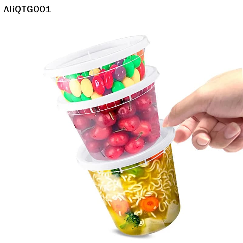 Set di 10 Contenitori Trasparenti per Alimenti con Coperchi - Senza BPA, Adatti per Microonde e Congelatore, Scatole per Preparazione Pasti e Asporto