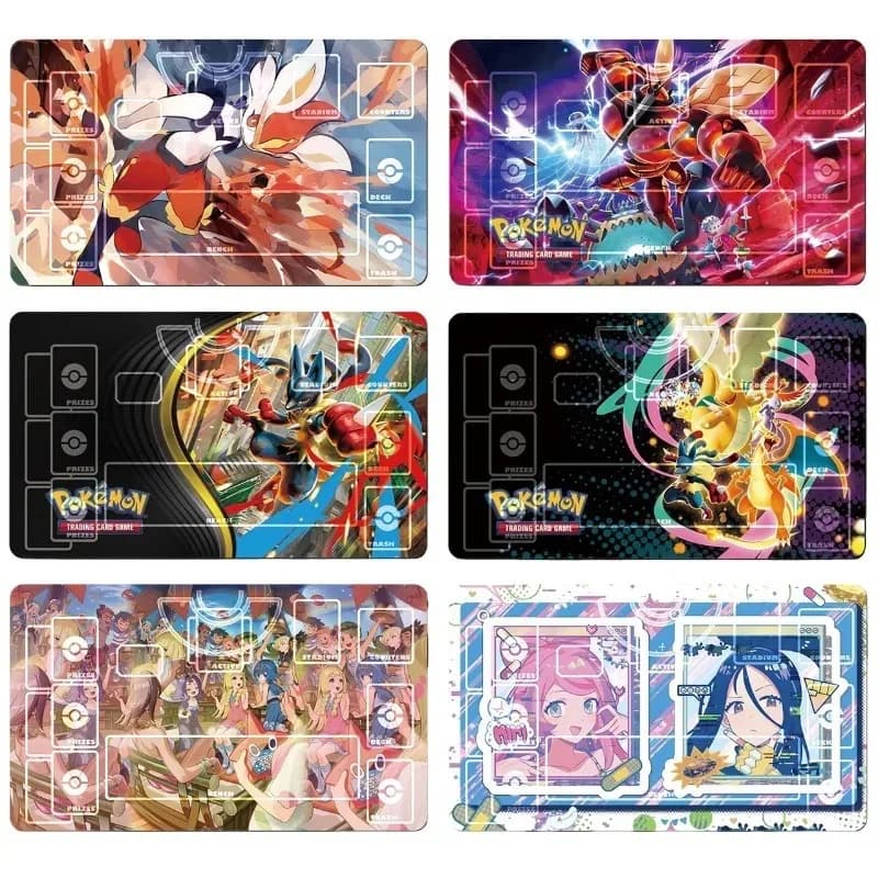 Tappetino da gioco in gomma PTCG Mega Charizard 600x350mm per carte collezionabili, senza bordi, spessore 2mm, con Lucario, Snorlax, Lillie - Regalo perfetto per i giocatori