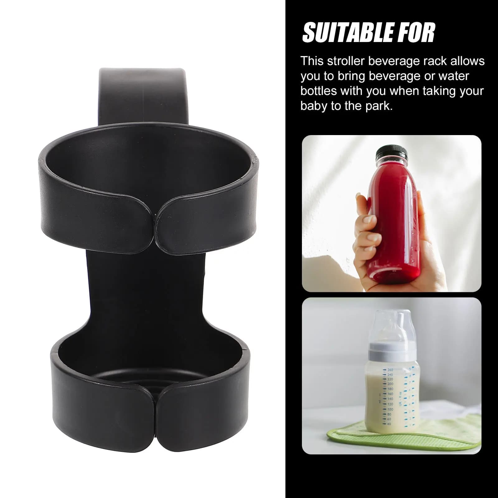 Portabicchieri per passeggino staccabile Portabevande universale regolabile multi-angolo per sedia a rotelle per passeggino da bici da esterno