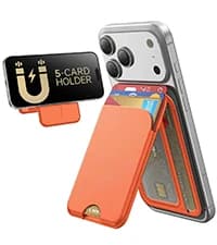 for MagSafe Wallet, 5 Card Holder, Slim Leather Magnetic Wallet for iPhone 17/16/15/14/13/12 Pro Max Plus Air Series, 1 Card Slo