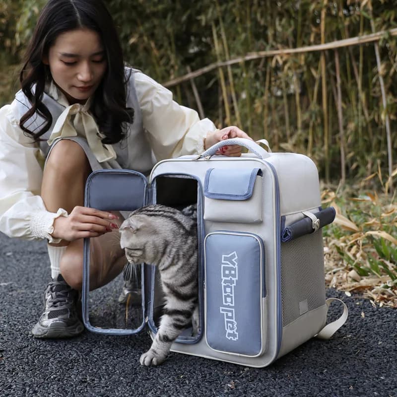 Zaino per gatti Borsa per animali traspirante per tutte le stagioni Casa per gatti Carrello portatile da esterno