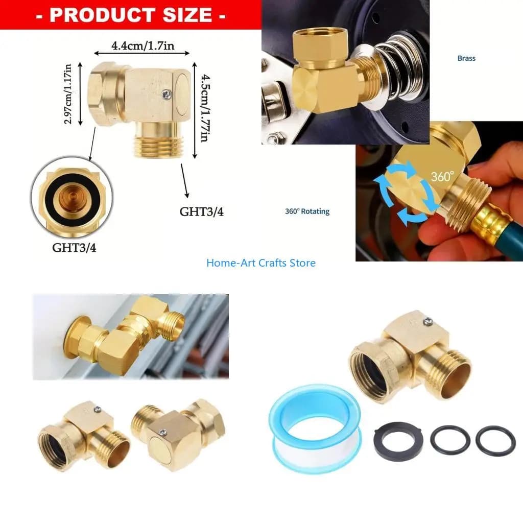 Y3NA Raccordo girevole per tubo da giardino Filettature GHT da 3/4 pollici Connettore a gomito girevole da 90 gradi per comoda e