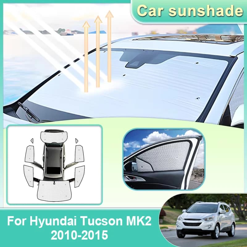 Parasole per auto Hyundai Tucson MK2 LM 2015-2010, visiera parasole per parabrezza, isolamento termico, protezione anti-UV, kit carrozzeria