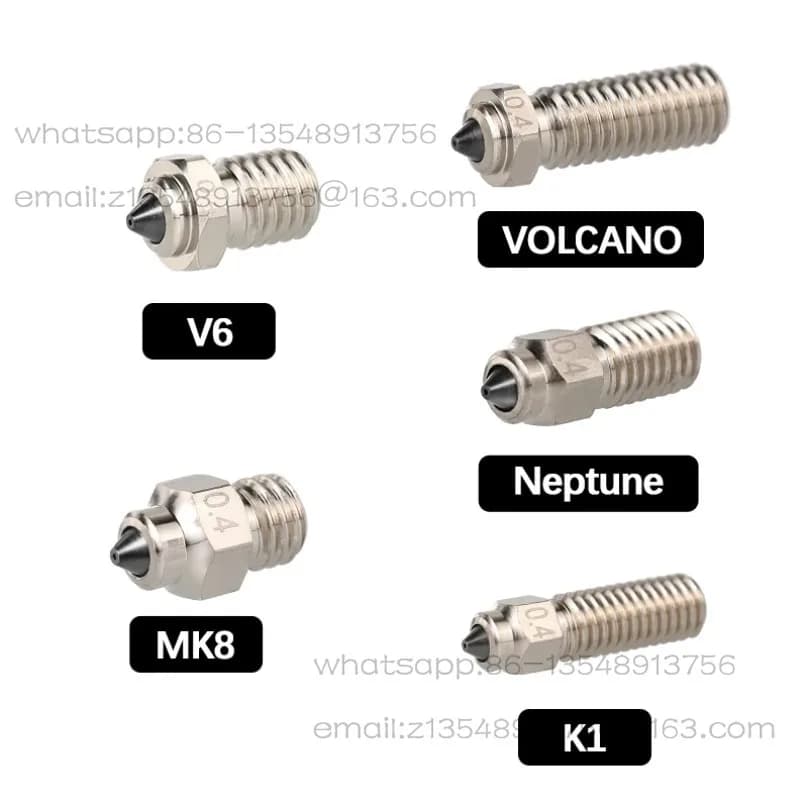 Ugello bimetallico HC per stampante 3D, ricambio hot end resistente all'usura e alle alte temperature V6