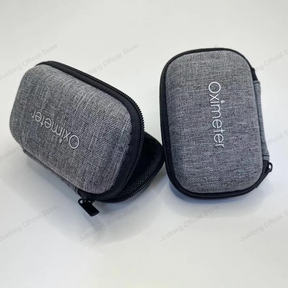 JUSTLANG Scatola organizer per ossimetro rinforzato per la punta delle dita Pulse Deluxe Saturazione dell'ossigeno nel sangue Cerniera Monitor Custodia per la casa