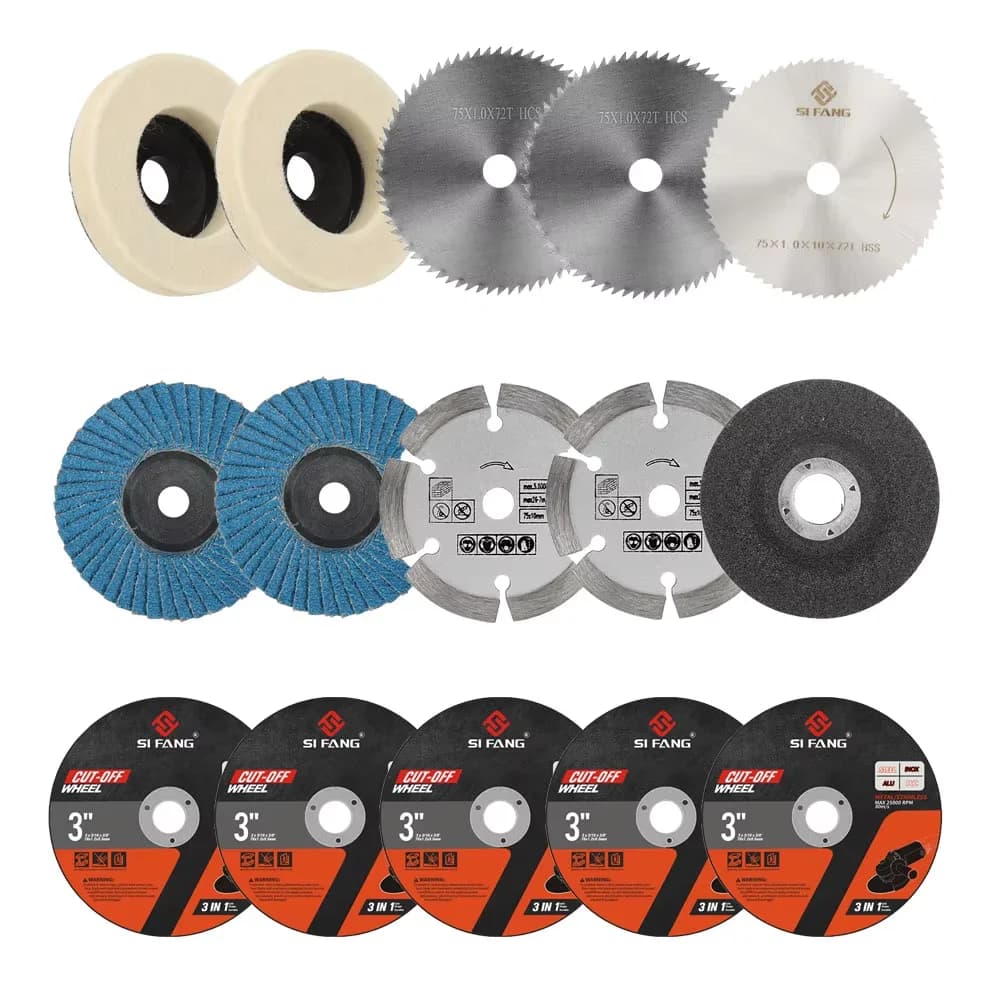 disco smerigliatrice Dischi da taglio da 75 mm con lama per sega circolare in resina da 3 pollici per smerigliatrice angolare Attacco per utensili da taglio per levigatura in legno e metallo 76 mm cutting disc