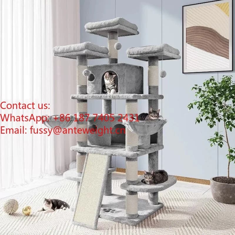 Multifunctional Luxury Cat Tree Villa, Extra Large Multi-Level with Condo, Perches & Scratching Posts | Premium Pet Furniture