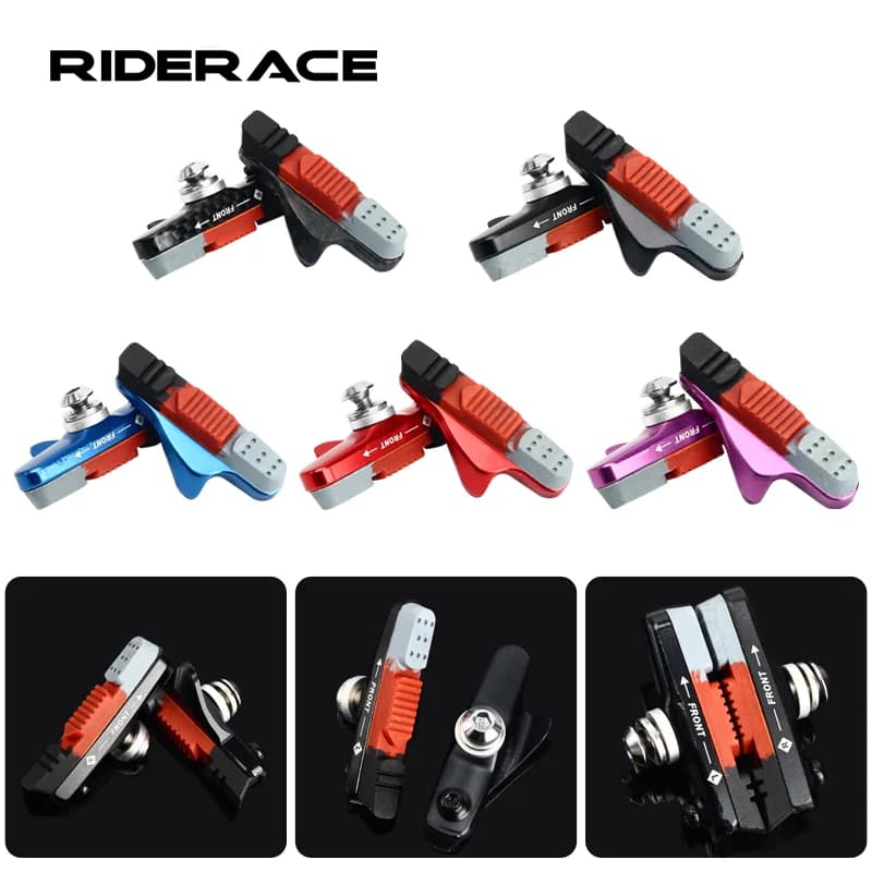 RIDERACE Pastiglie freno per bicicletta per freno Rim C CNC Freni per bici V-Brake Holder Scarpe Blocco di gomma Accessori durevoli per ciclismo su strada