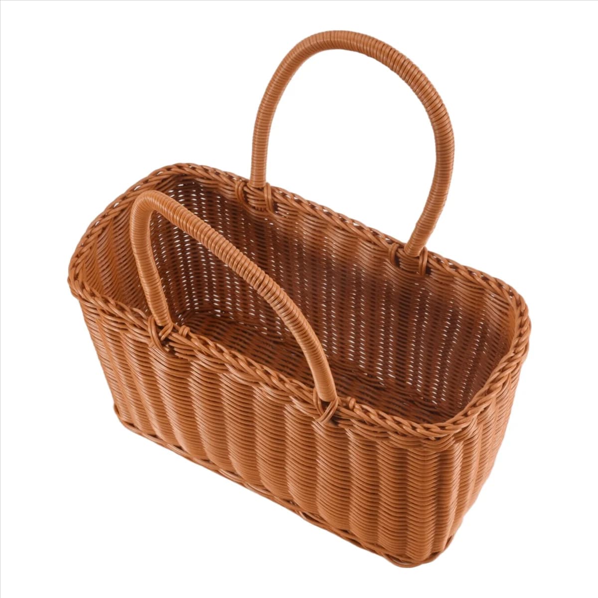 A11I Cesto della spesa per la casa Cesto per verdure a mano Cesto decorativo in tessuto Cesto per composizioni floreali che imita la borsa da picnic in rattan