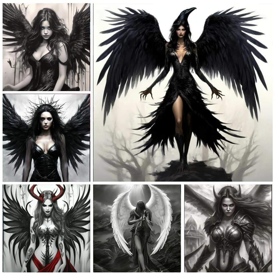 Angel Woman Diamonds Painting Kits for Adults Beginner DIY 5D Colorful Wings Diamond Art Paint with Full Square Diamonds Kit