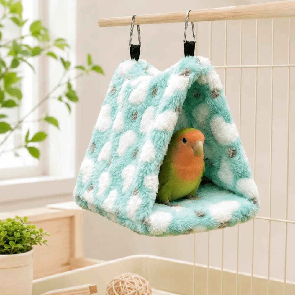 New Triangular Hanging Hammock Warm Parrot Sleeping Bag Bird Nest Hammock for Small Birds
