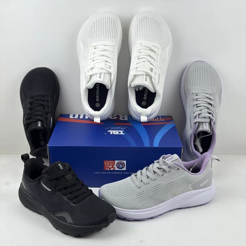 Breathable racing shoes with 4E wide tip, mesh upper, shock absorption, to jump rope, badminton, sports, comfortable and casual.