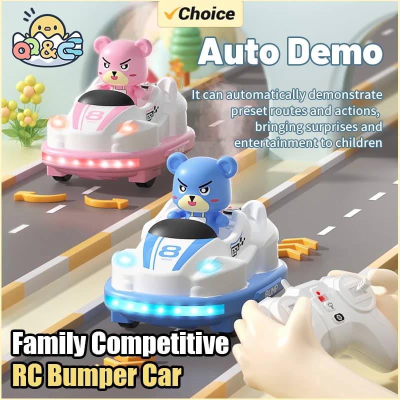 RC Bumper Car 2.4G Veicolo telecomandato Gioco competitivo per famiglie con musica leggera Giocattoli elettrici per bambini per regali per bambini